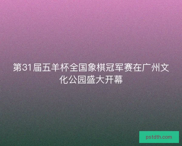 第31届五羊杯全国象棋冠军赛在广州文化公园盛大开幕 第31届五羊杯全国象棋冠军赛在广州文化公园盛大开幕