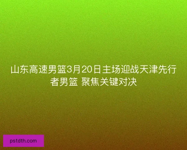 山东高速男篮3月20日主场迎战天津先行者男篮 聚焦关键对决