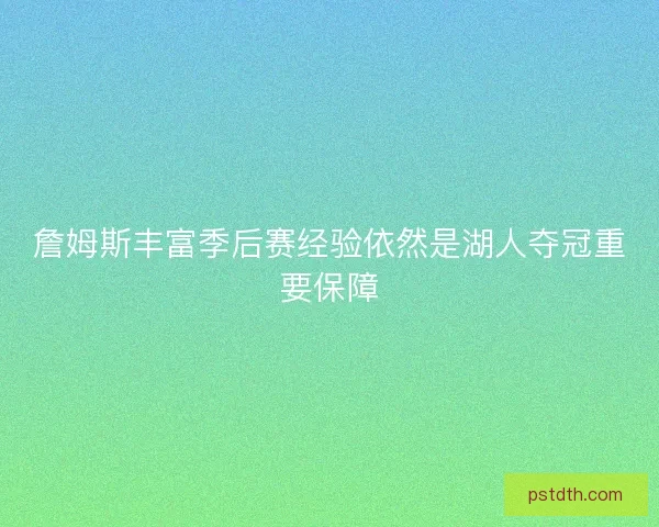 詹姆斯丰富季后赛经验依然是湖人夺冠重要保障 詹姆斯丰富季后赛经验依然是湖人夺冠重要保障